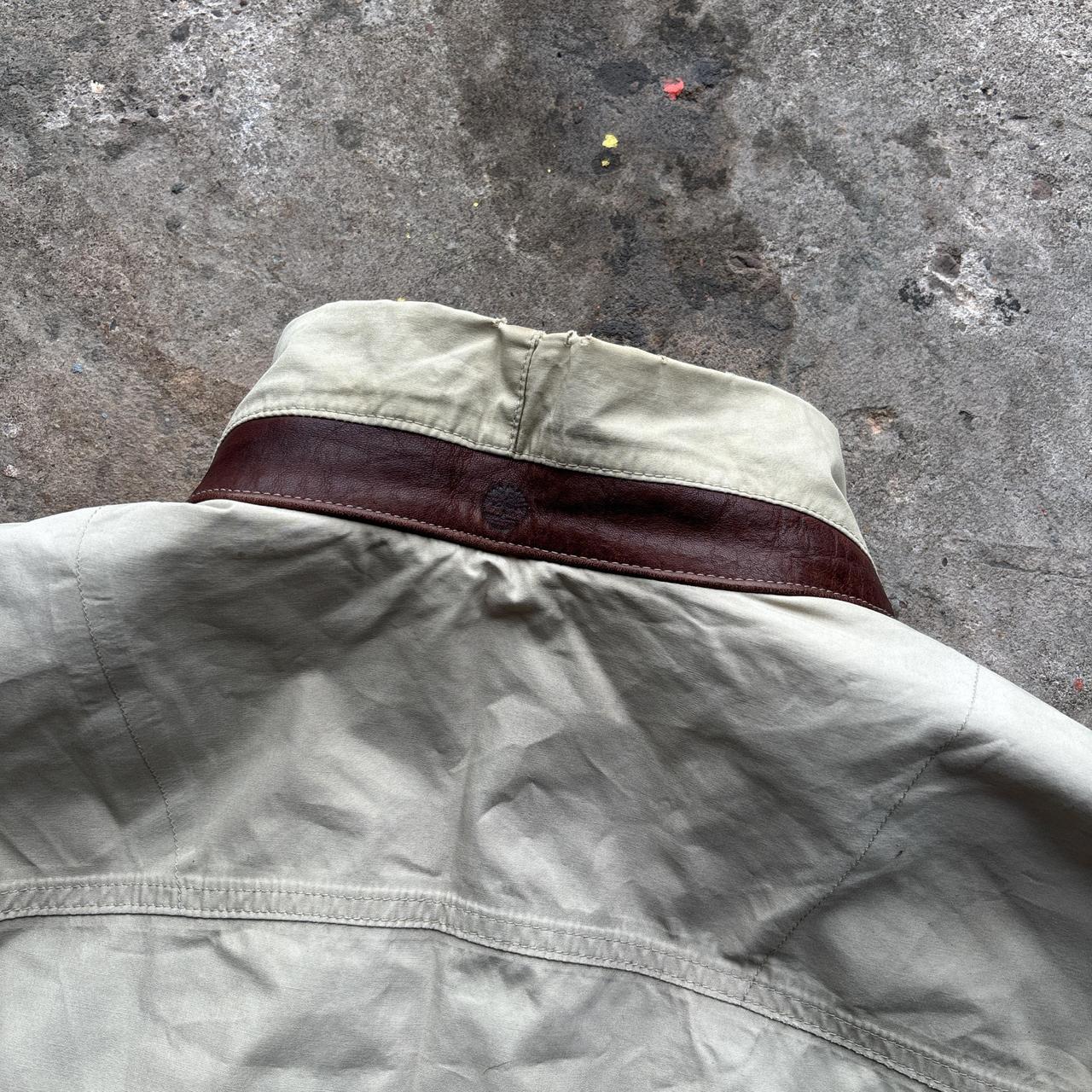 90s Distressed Cream Timberland bomber jacket