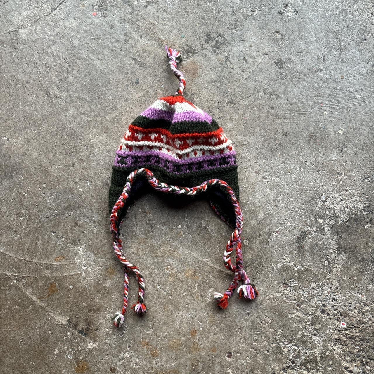 Nepalese handmade wool fleece lined hat