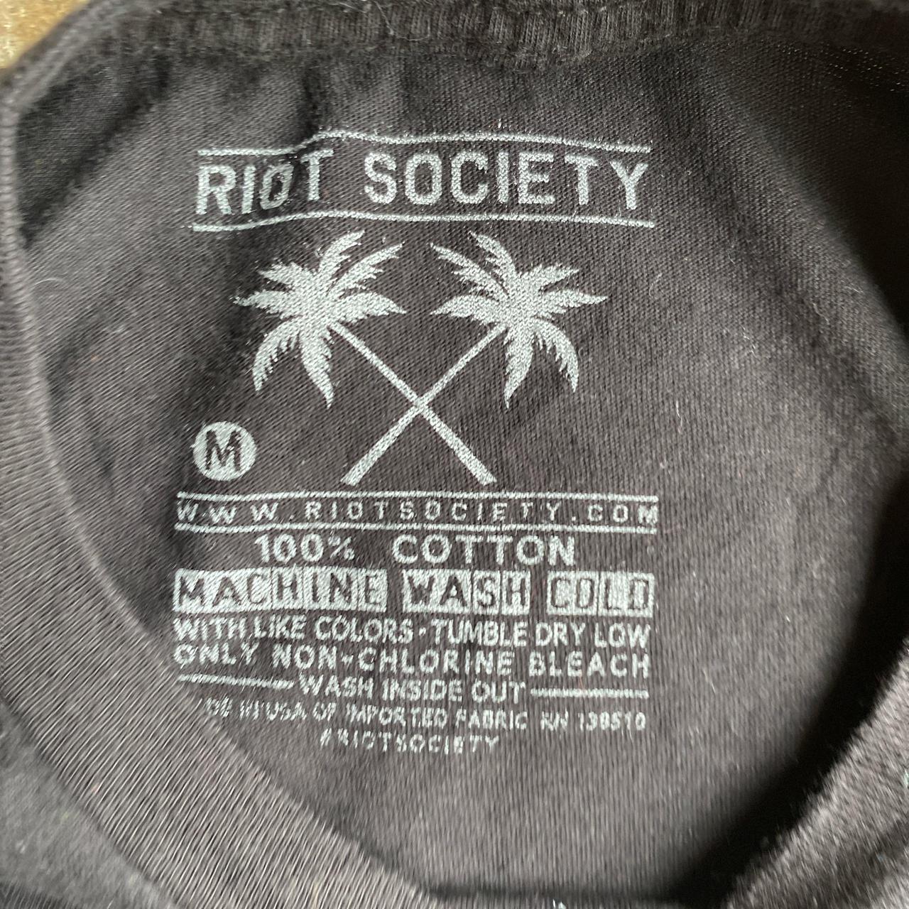 Black Graphic Riot Society T-Shirt - M