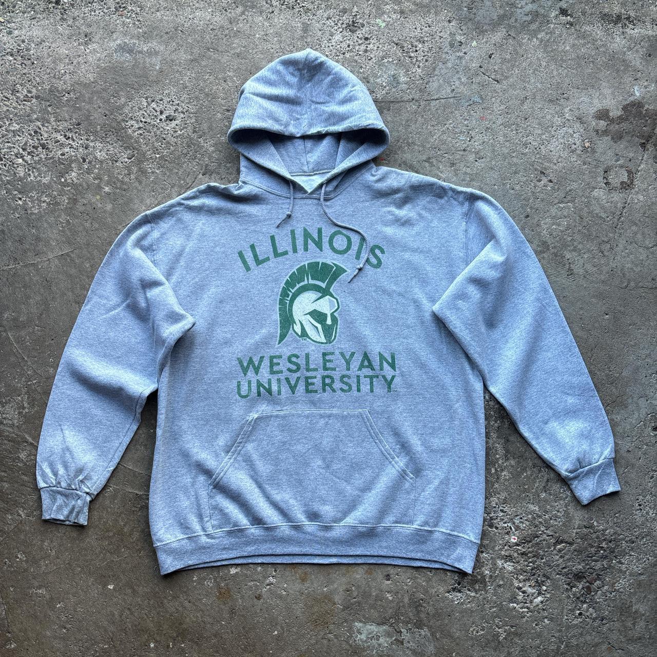 Grey Illinois Wesleyan University hoody
