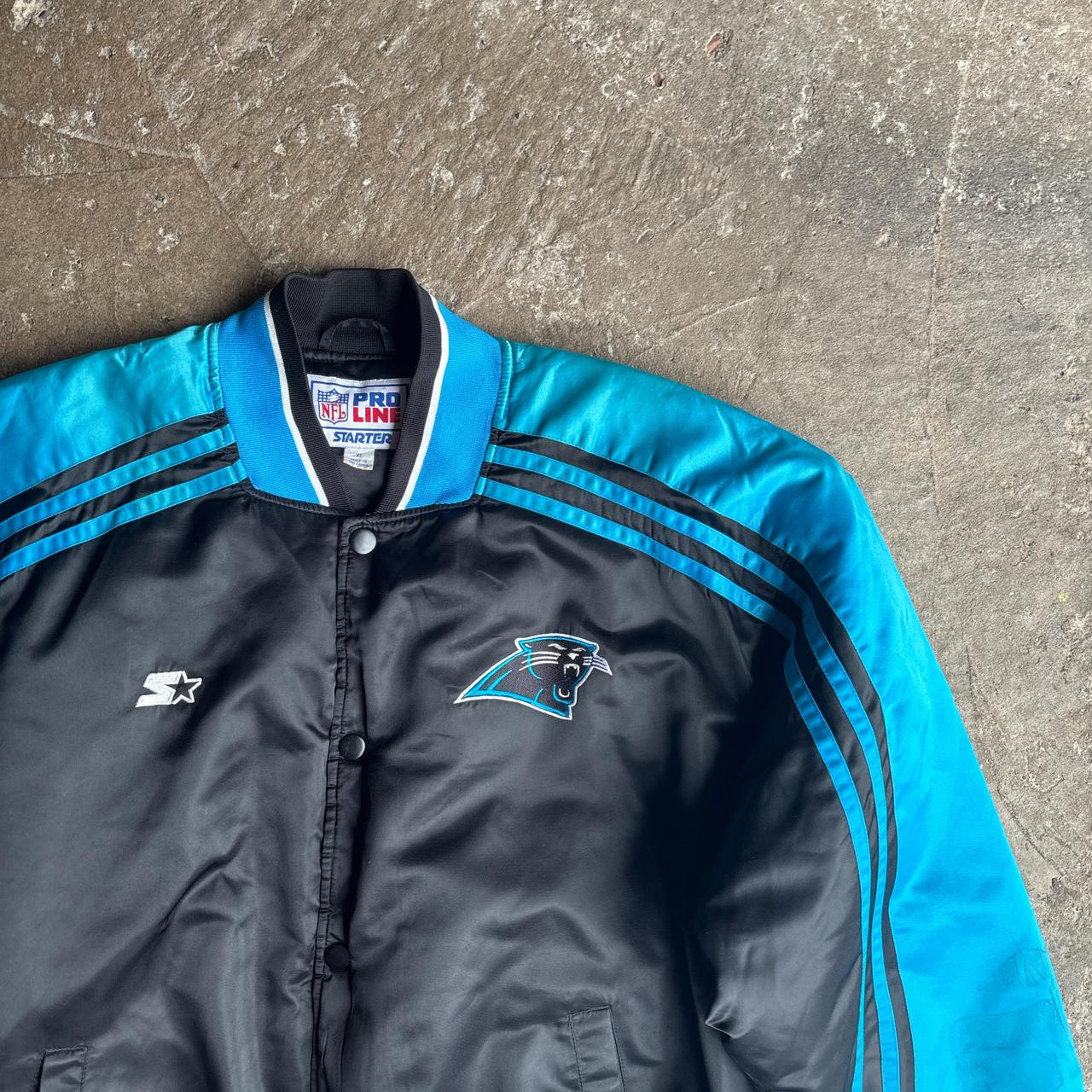 Black & Blue Carolina Panthers Starter Pro Line Starter Varsity Jacket - XL