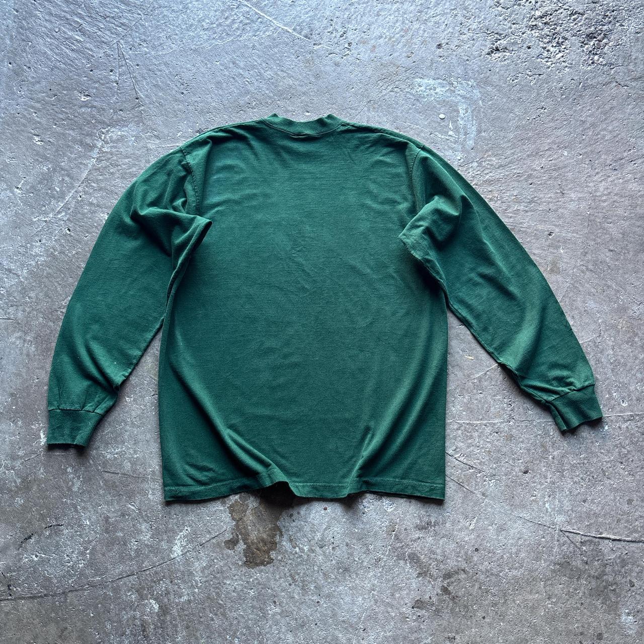 Vintage Green long sleep top with ‘Holiday Buck’ graphic - XL