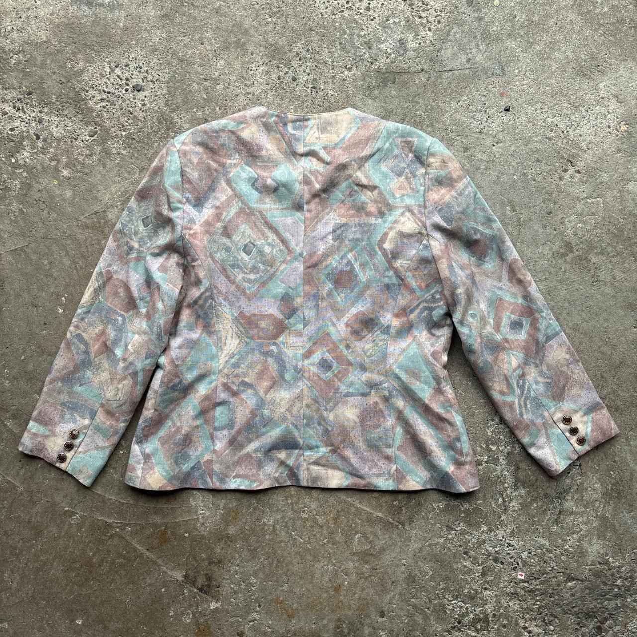 Vintage abstract print blazer