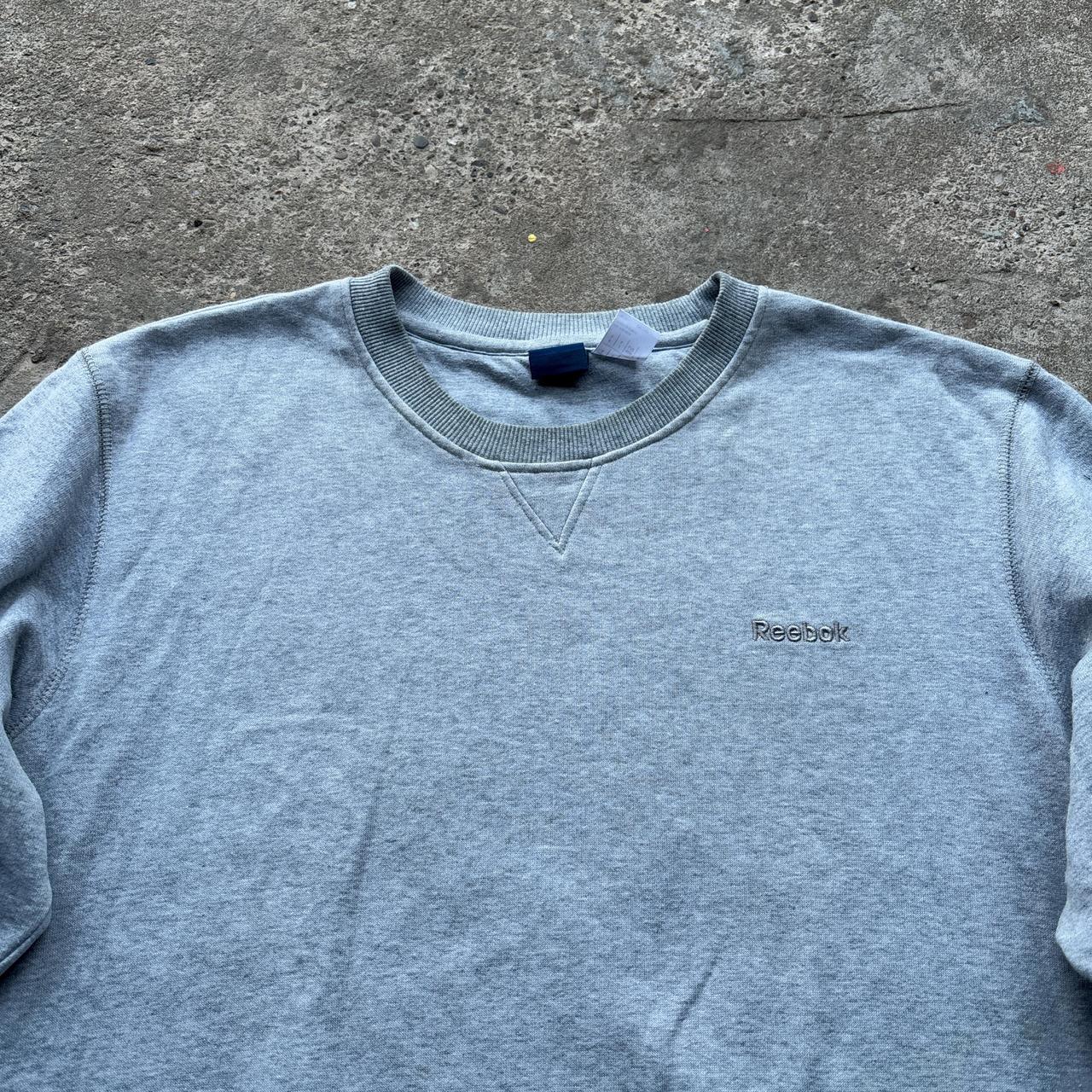 Grey Reebok sweatshirt with spell out embroidered logo