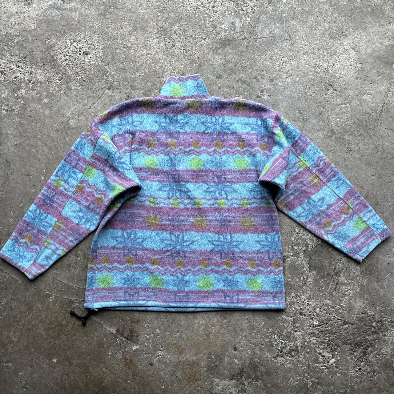 Vintage Blue and pink crazy fleece
