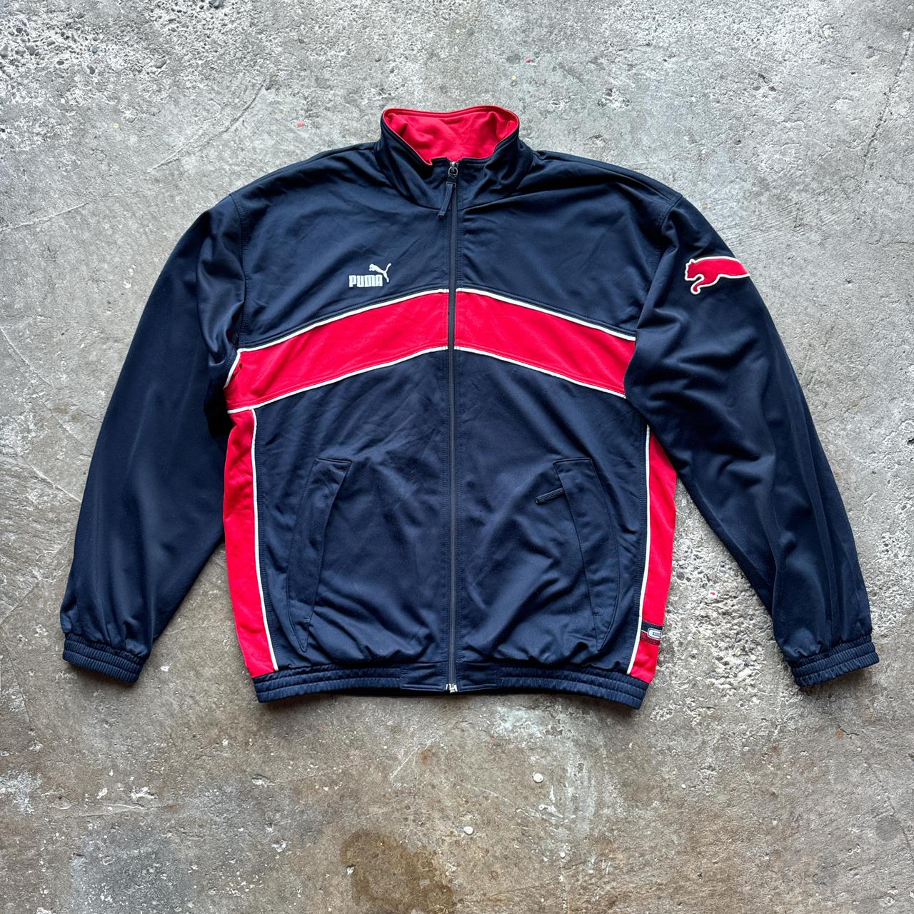Navy, red and white vintage Puma sportswear jacket