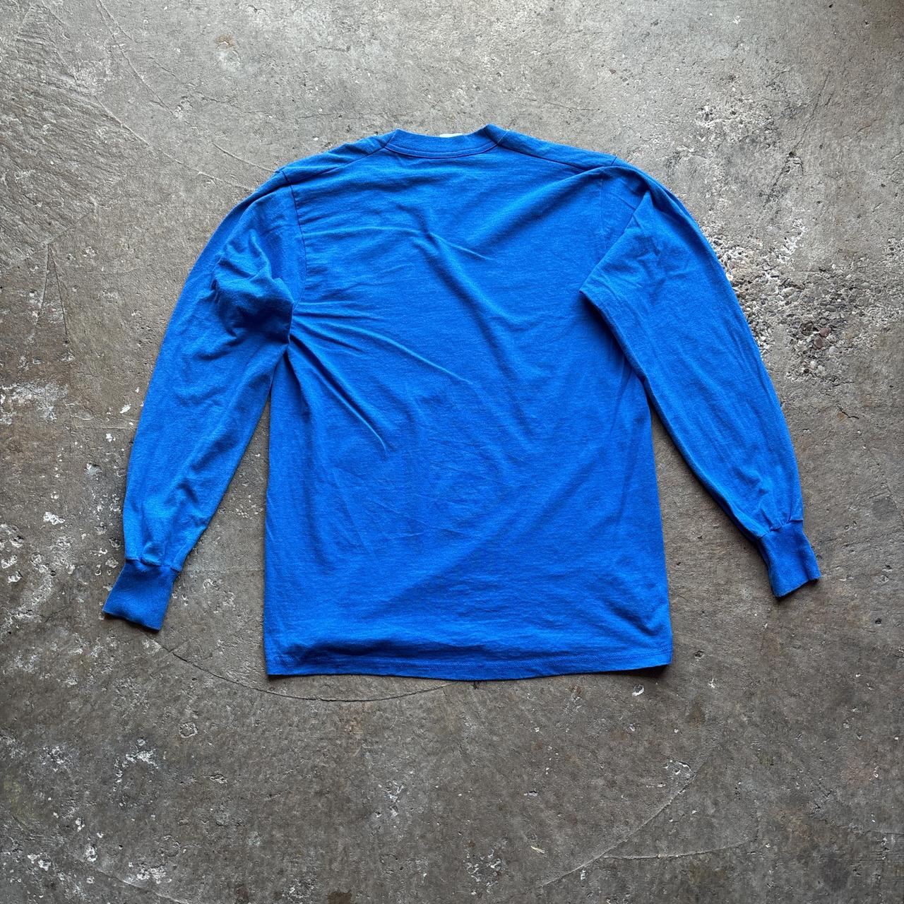 Vintage Blue Graphic Long-Sleeve T-Shirt