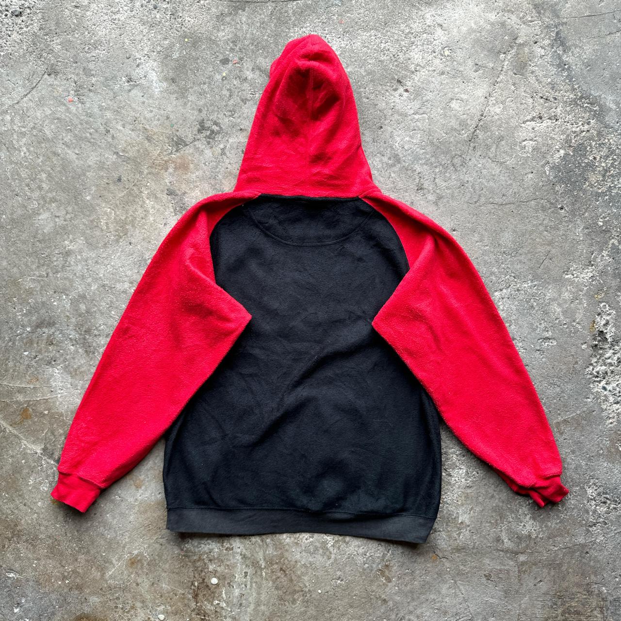Red and black fleece hoody