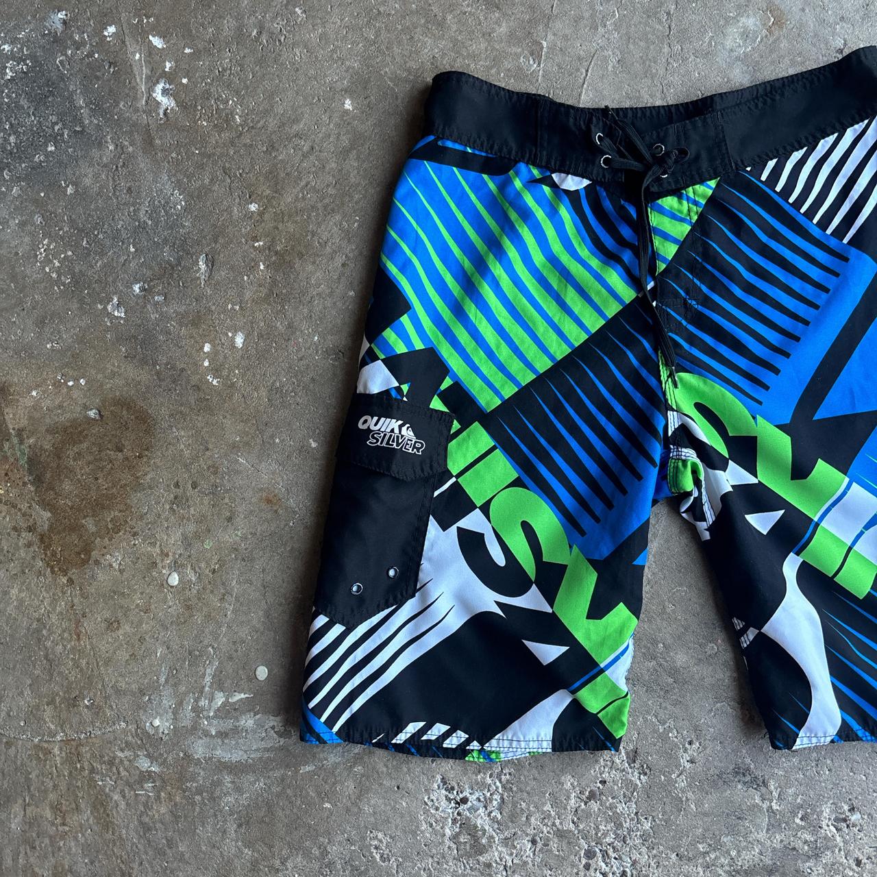 Blue & Black Patterned Quiksilver Board Shorts