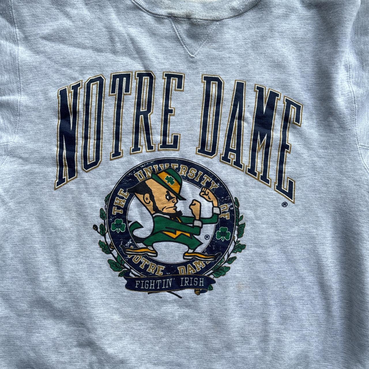 Notre Dame ‘fightin Irish’ Grey Sweatshirt with funny leprechaun graphic