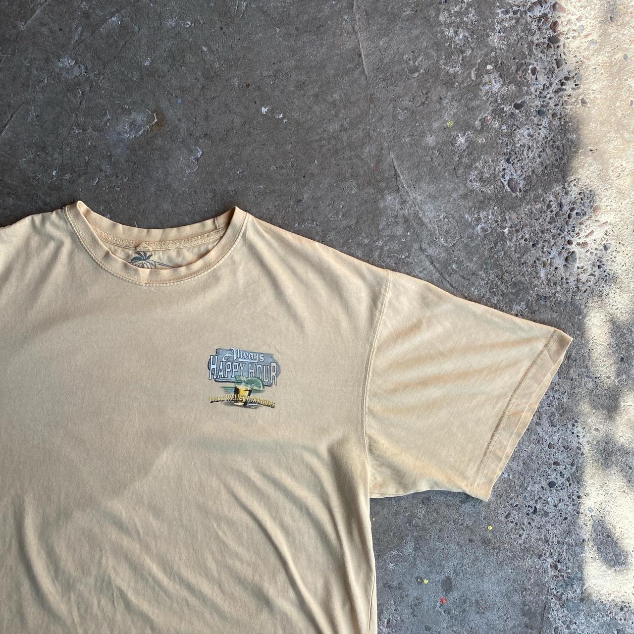 Yellow Vintage Happy Hour Bar T-Shirt - XL