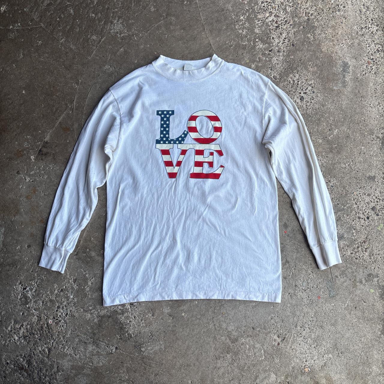 White Long-Sleeve Graphic ‘Love’ T-Shirt - L