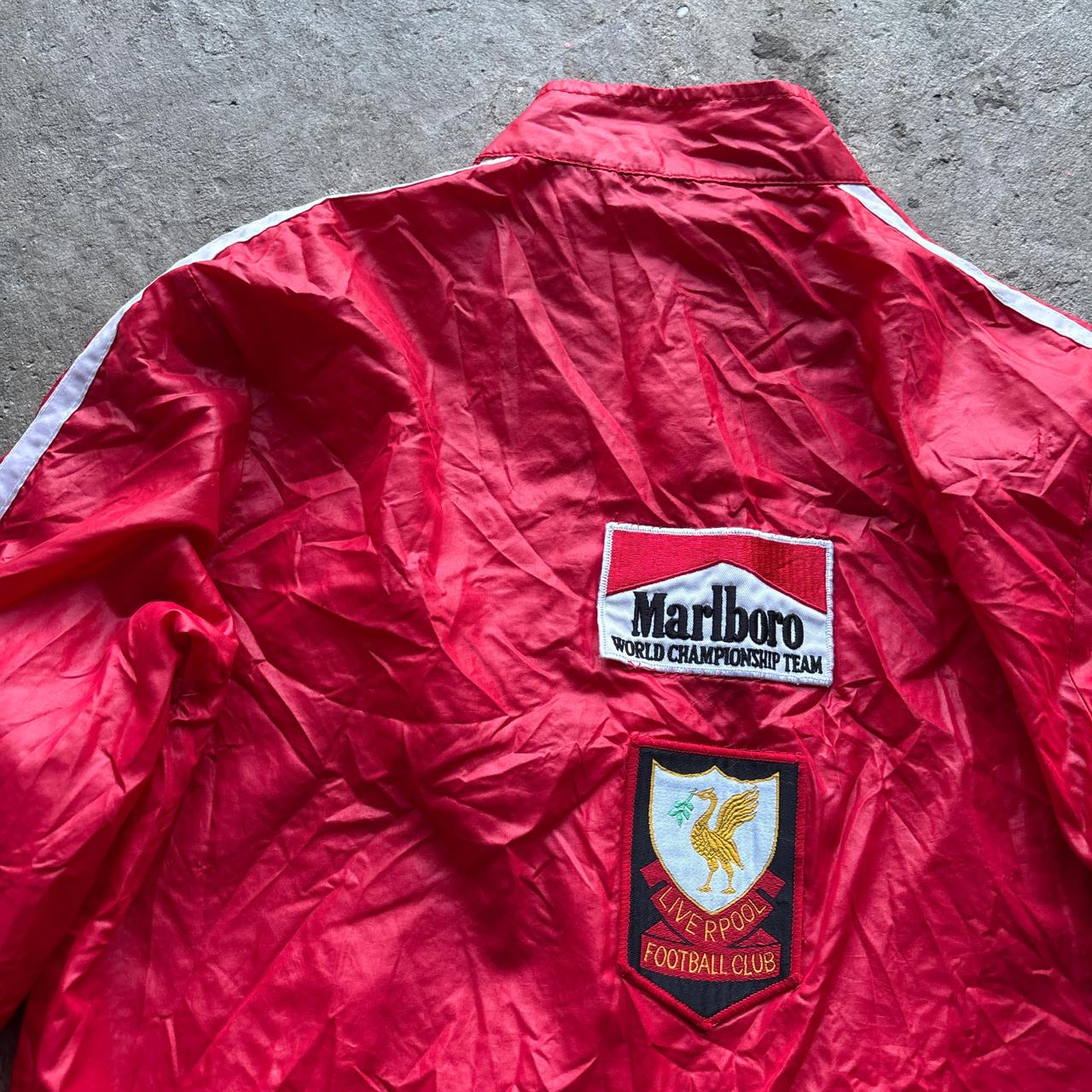 80s Red and white Brutus track jacket with custom patches