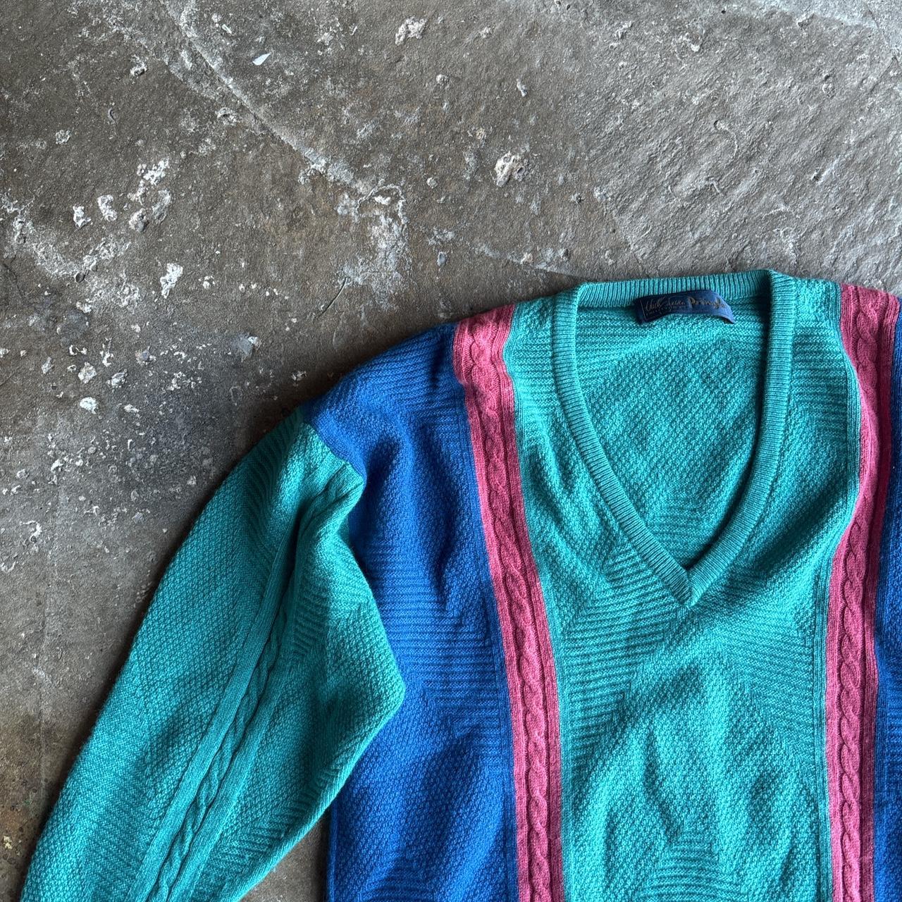 Green V-Neck Knitted Pringle Jumper