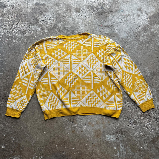 Vintage Yellow knitted sweater- L
