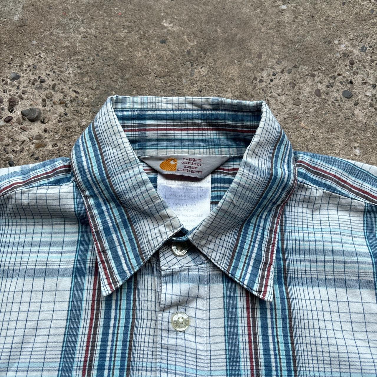 Carhartt chequered blue and white short-sleeved shirt