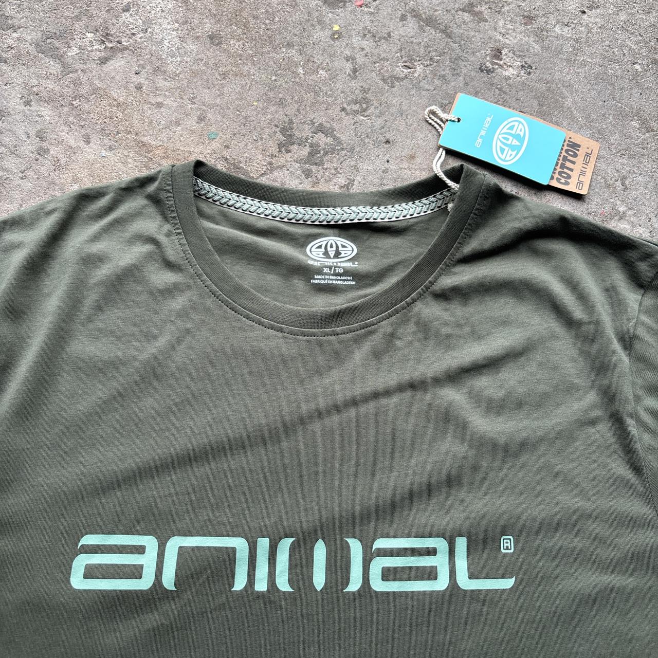 Green Animal spell out logo tee