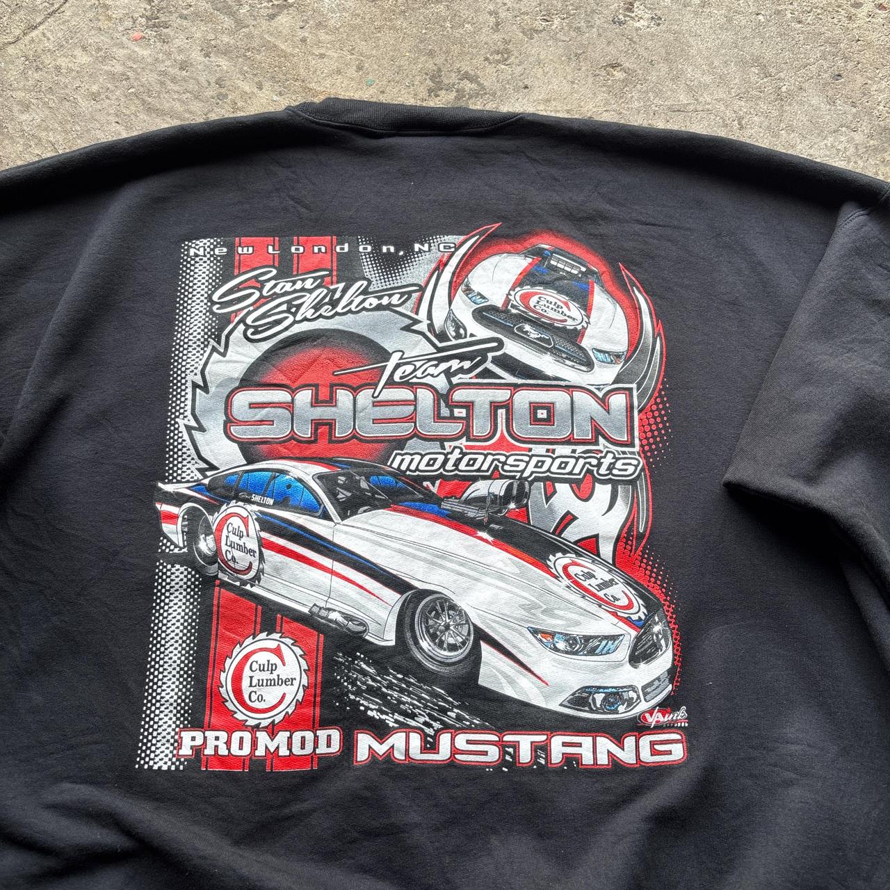 Black NASCAR sweatshirt with Team Shelton print