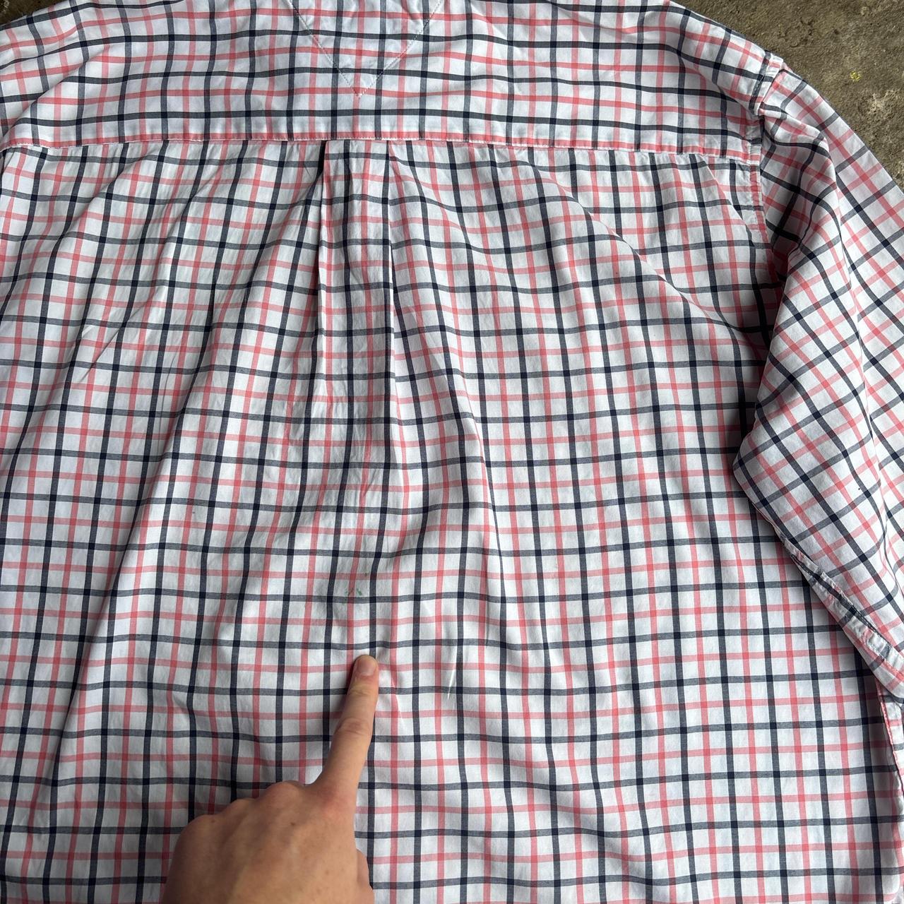 White & Pink Tommy Hilfiger Checkered Oxford Shirt -  XL