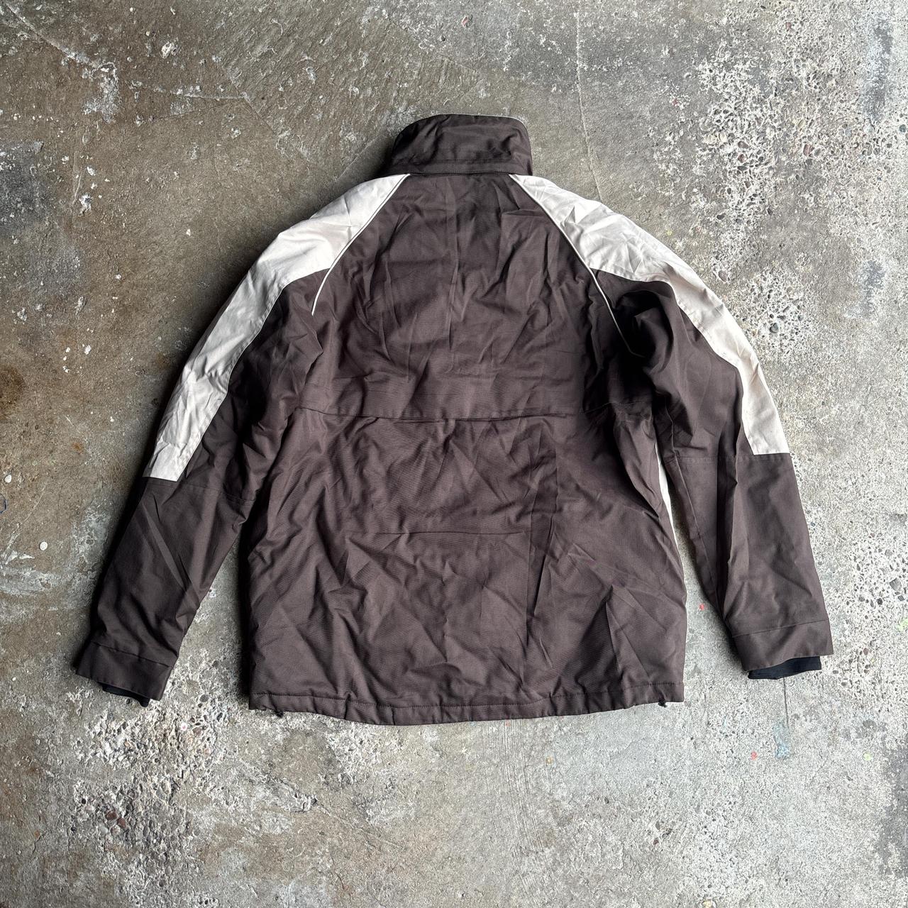Brown & Cream Kappa Full-Zip Coat - L