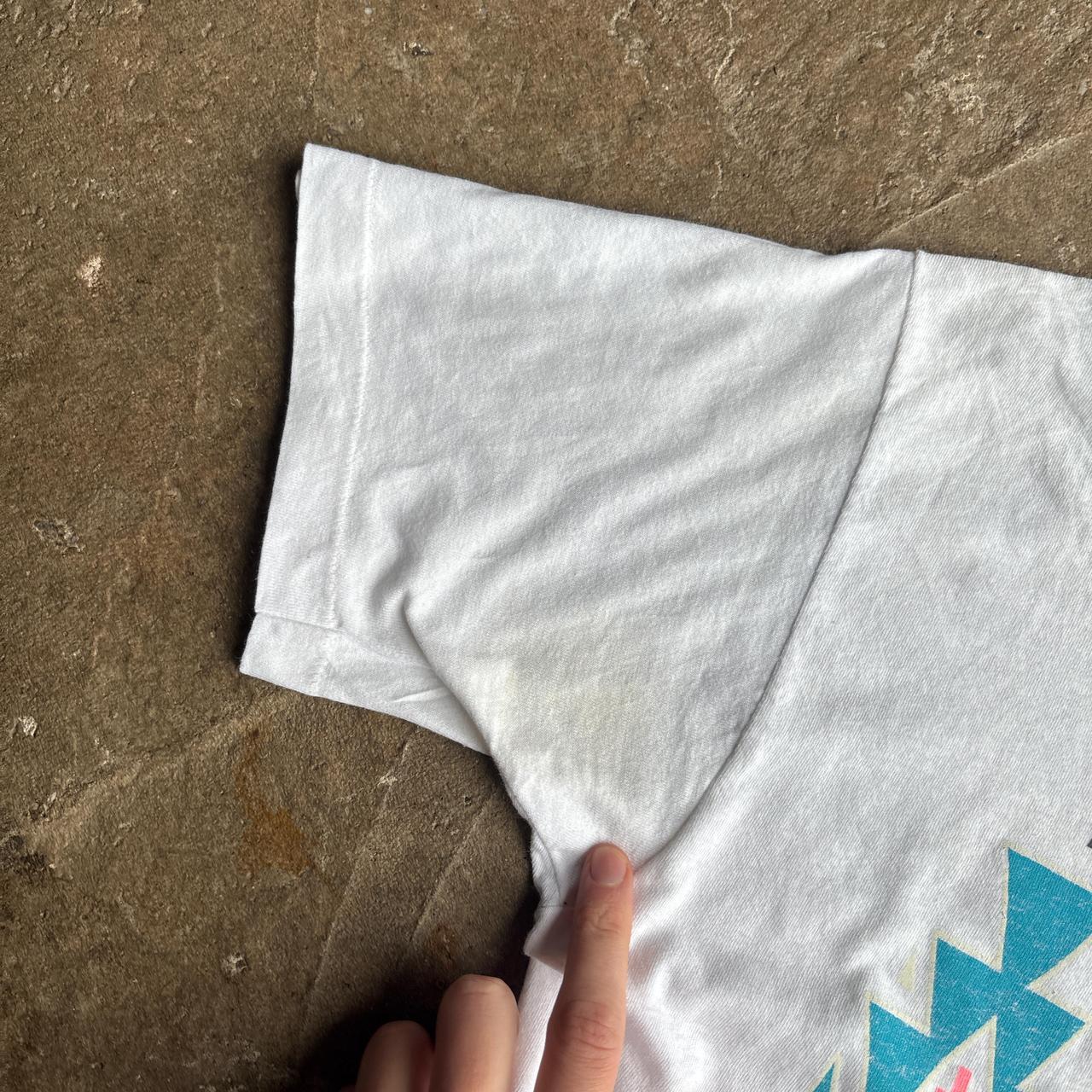 Vintage White Graphic Aztec Single Stitch T-Shirt - M