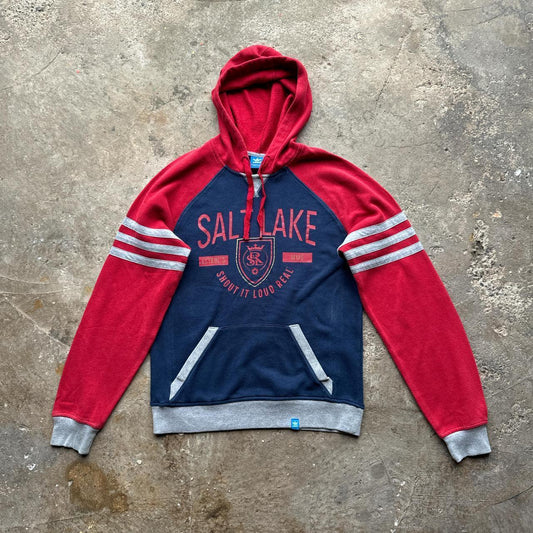 Red and navy adidas originals hoody