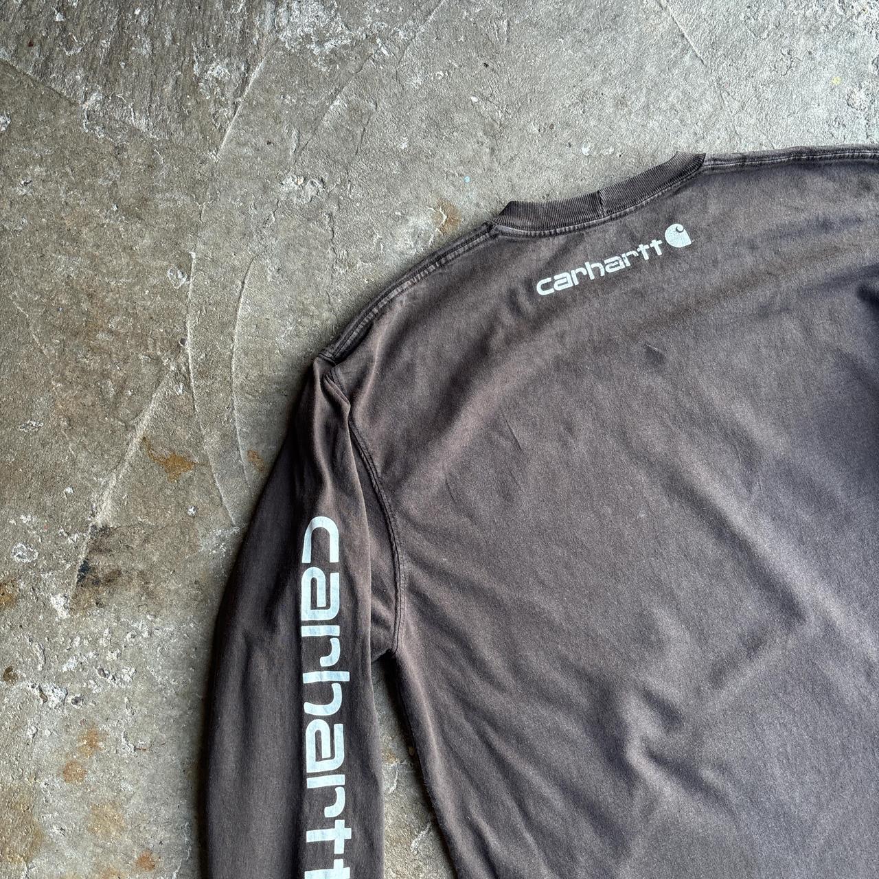 Brown Carhartt Long-Sleeve T-Shirt - M