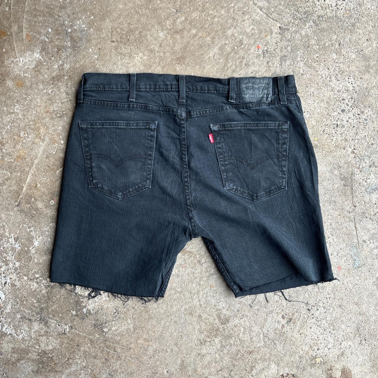 Dark Denim Levi’s 511 Ripped Jean Shorts