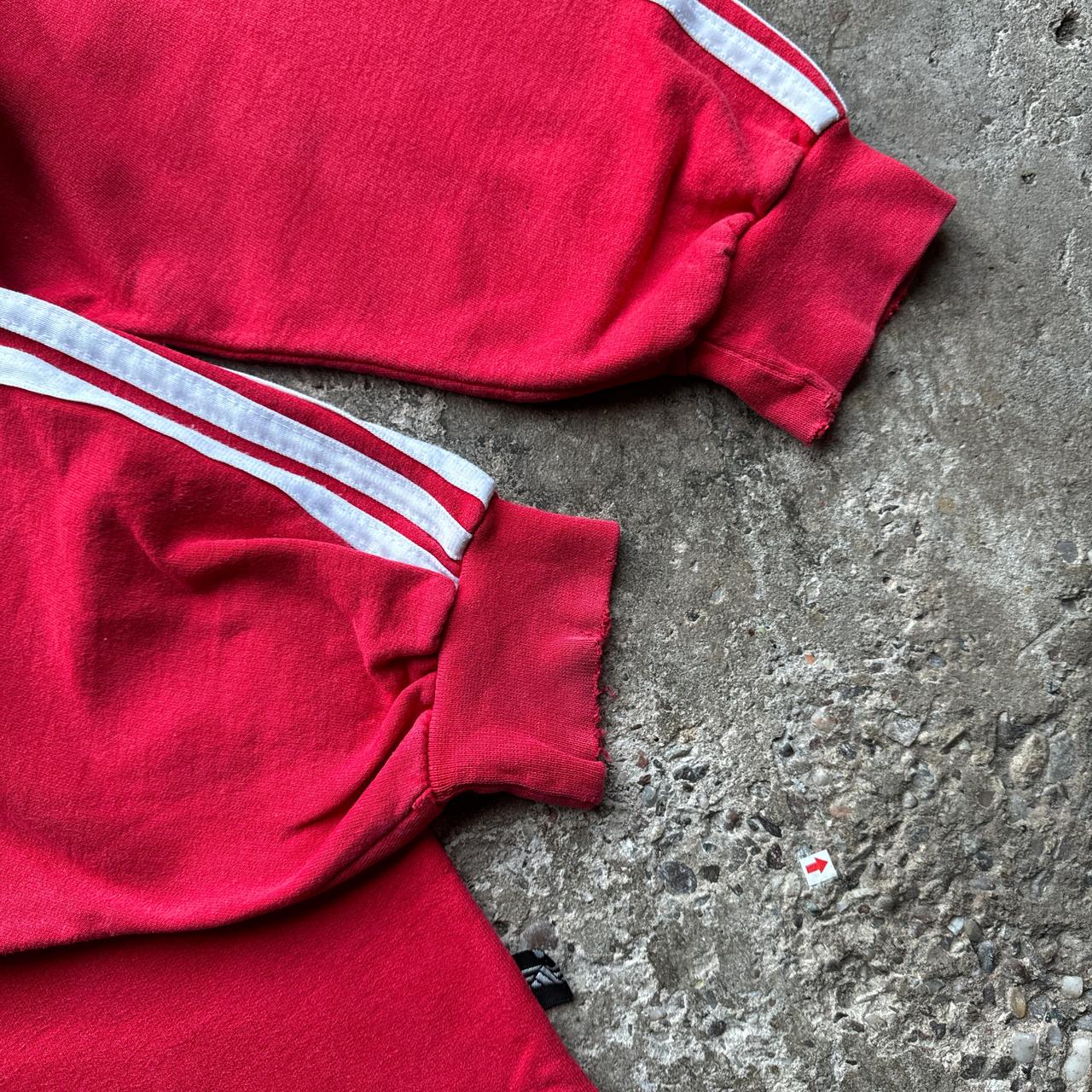 Red and white vintage adidas sweatshirt