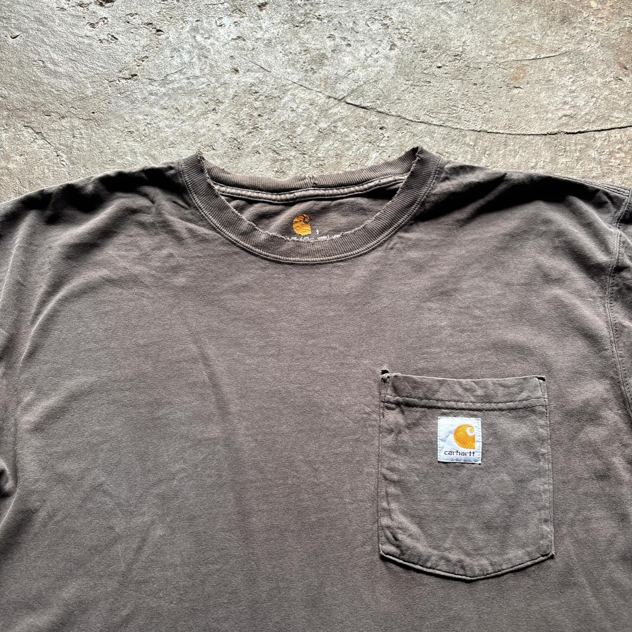 Brown Distressed Carhartt T-shirt - L