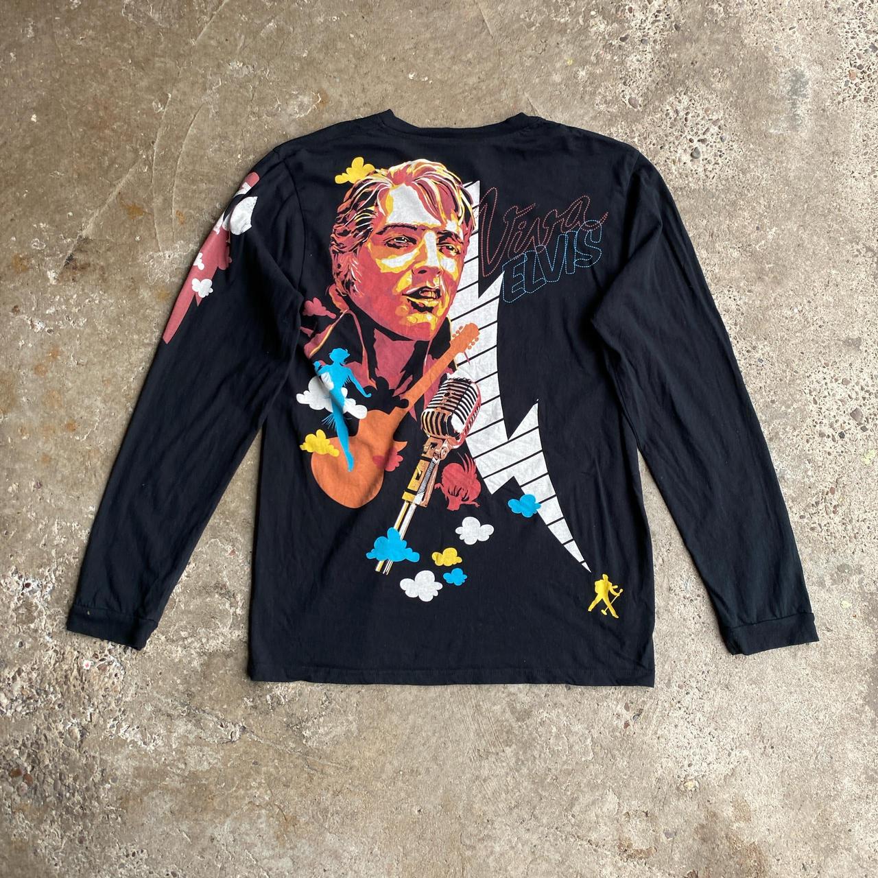 Black Graphic Elvis Presley Long Sleeve T-Shirt - M