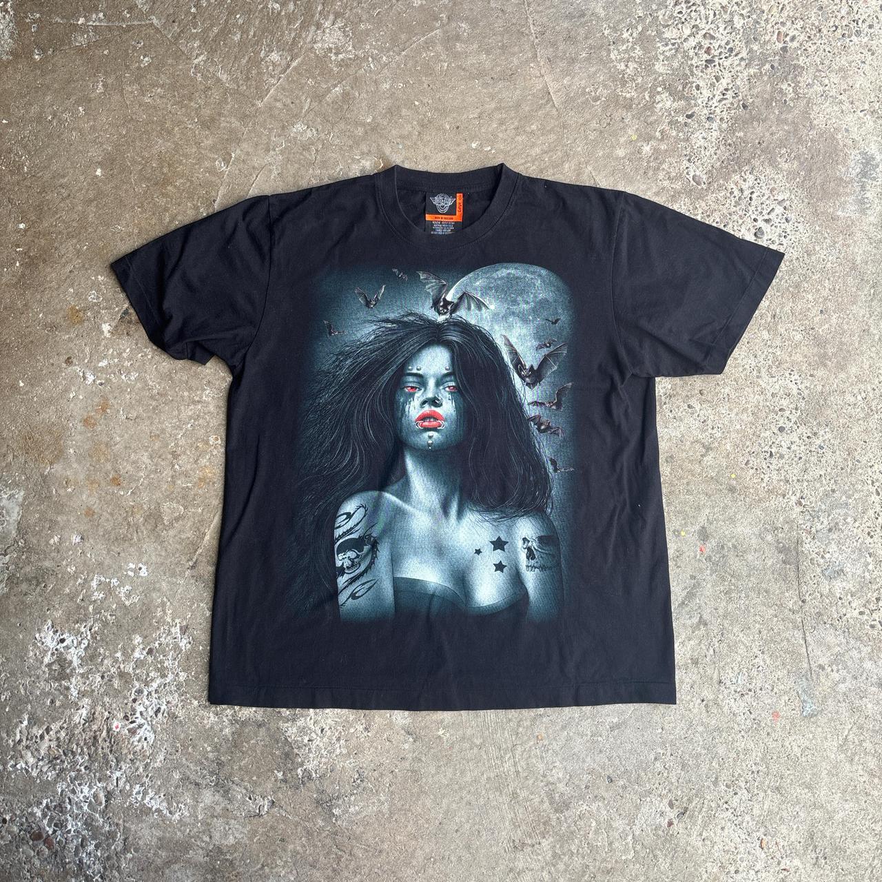 Rock Eagle Black Vampire Print T-Shirt
