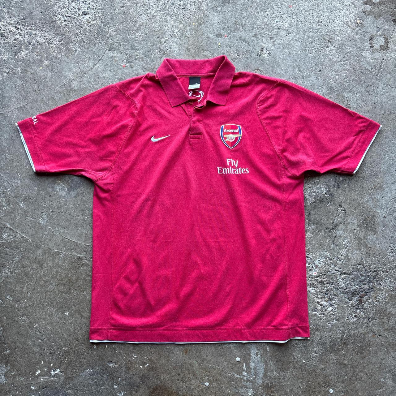 Red Nike Total 90 00s Arsenal polo shirt