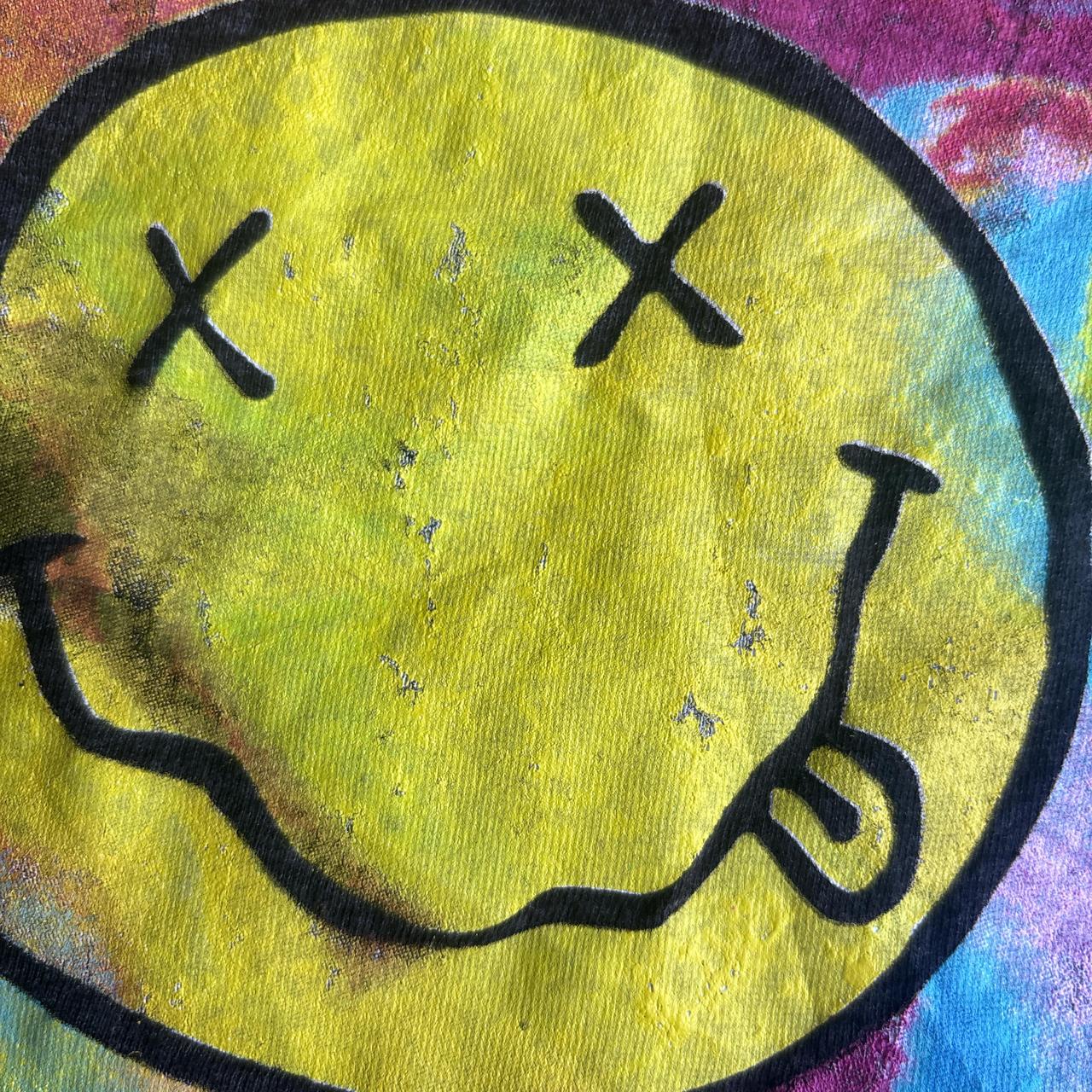 Dark Grey Nirvana Smiley Face Graphic T-Shirt