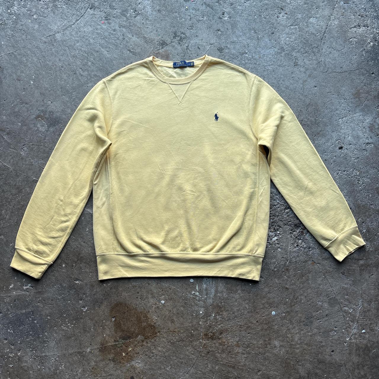 Yellow Polo Ralph Lauren sweatshirt with navy pony logo