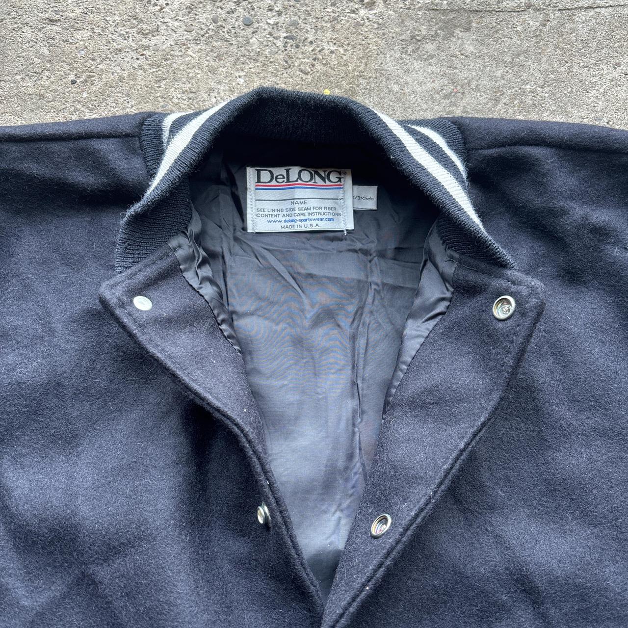 Vintage Black and white wool bomber jacket