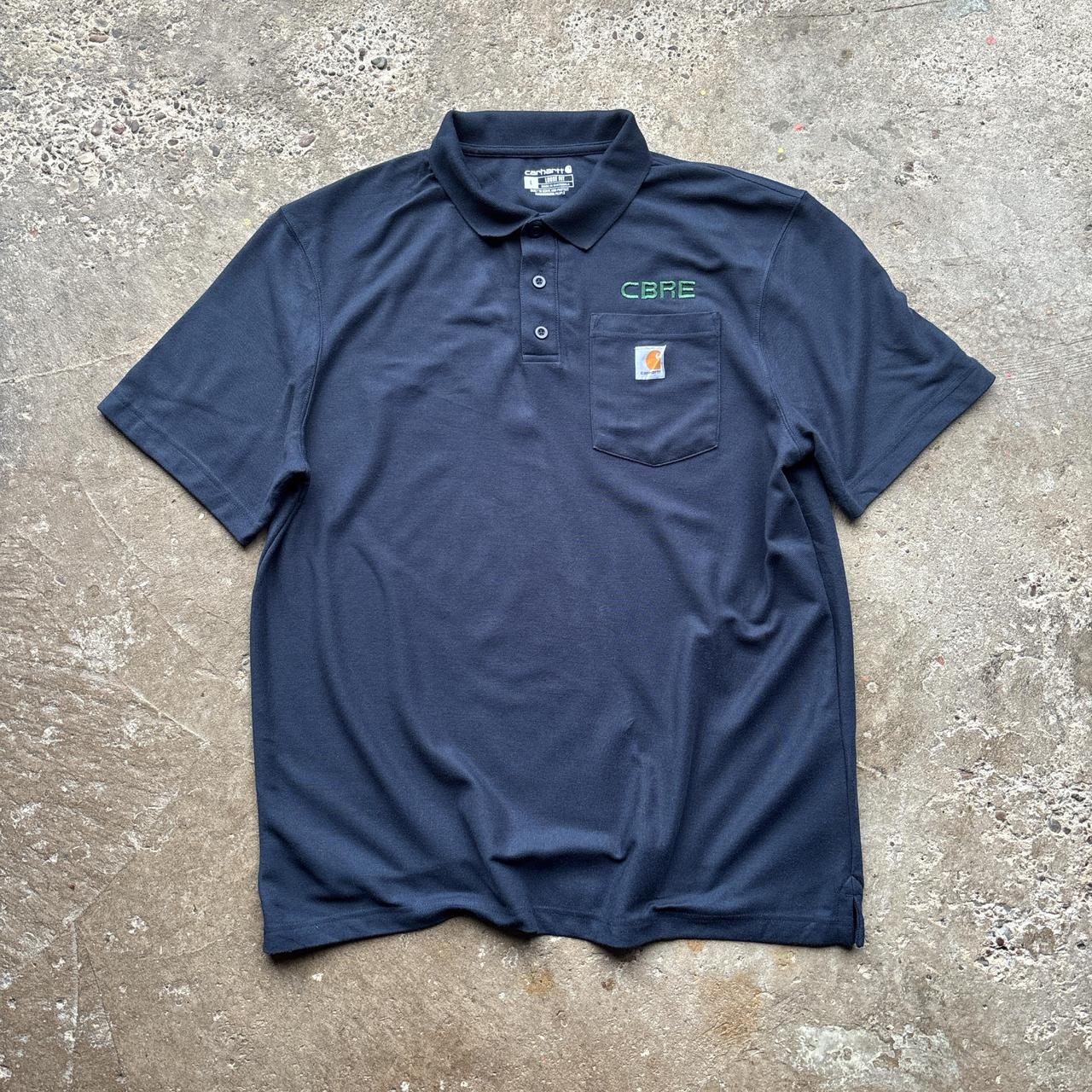 Navy Carhartt Polo Shirt with company logo - L