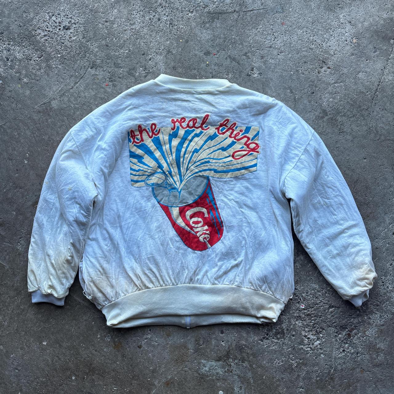 Reversible Coca-Cola bomber jacket in white