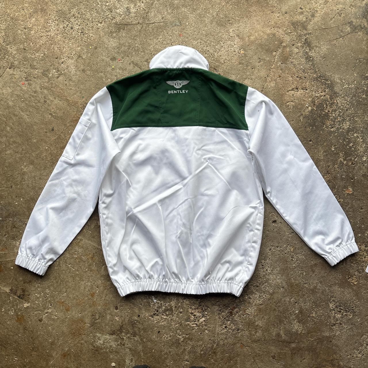Green and white vintage Bentley worker jacket