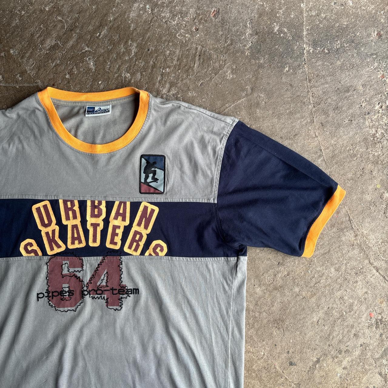 Grey & Navy ASICS Graphic Skateboard T-Shirt