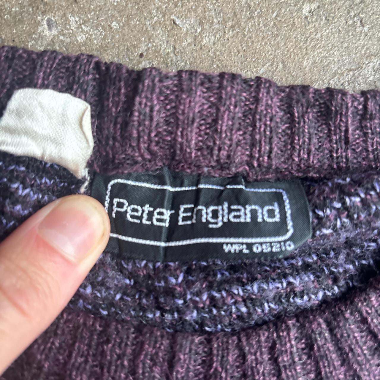 Purple Patterned Knitted Jumper - M (relaxed fit)