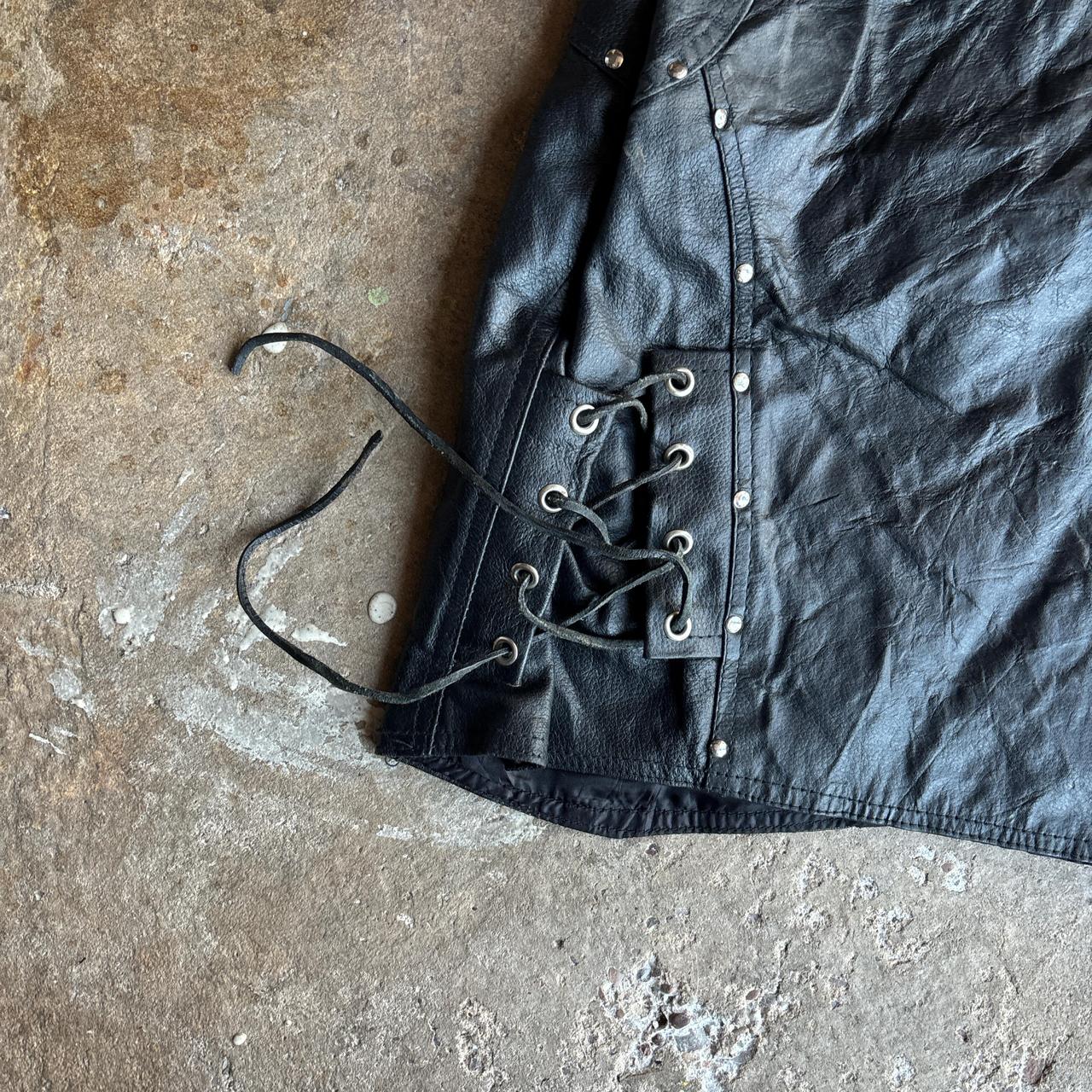 Black Leather Zip Up Vest Cropped Jacket