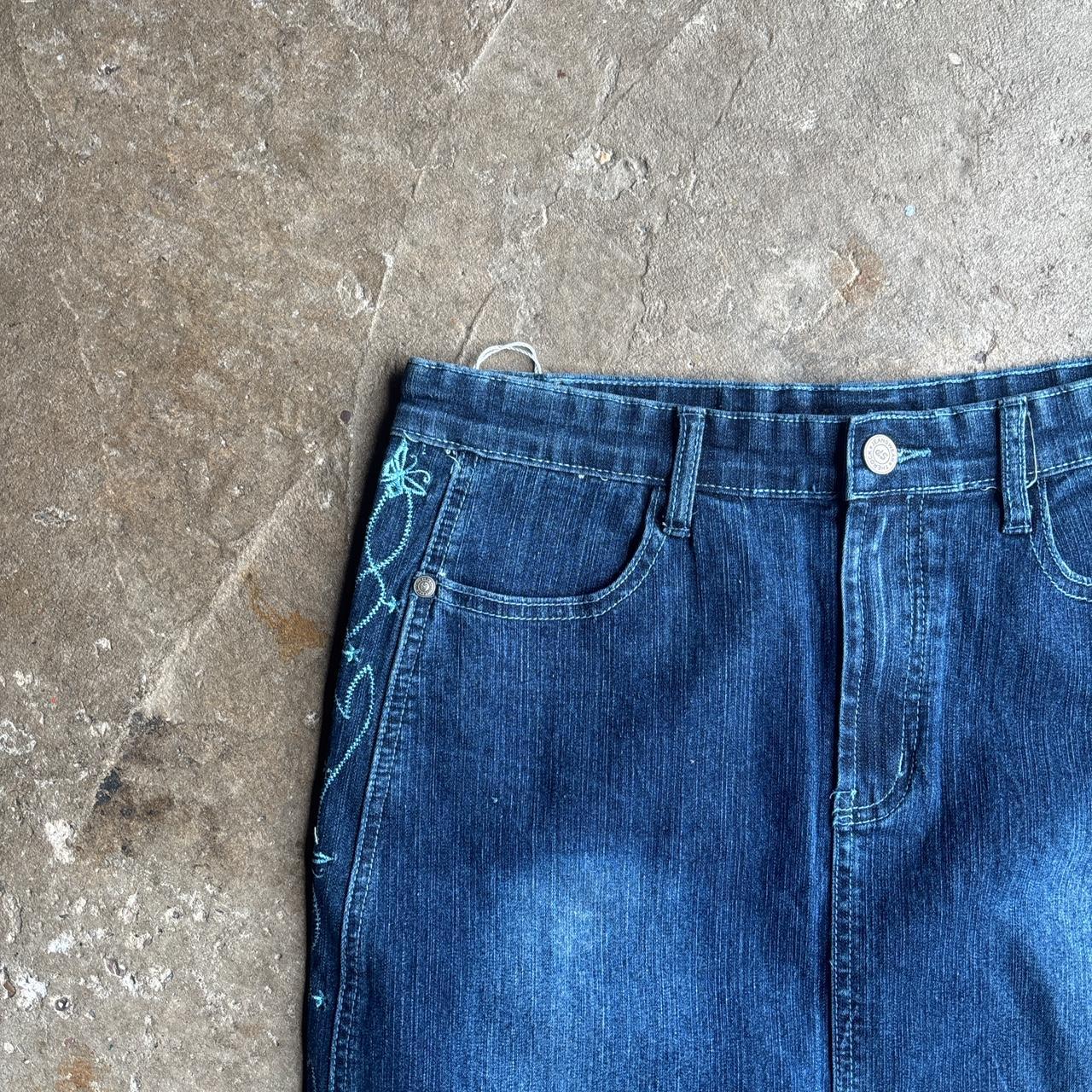 Blue Super Jeans Denim Midi Skirt