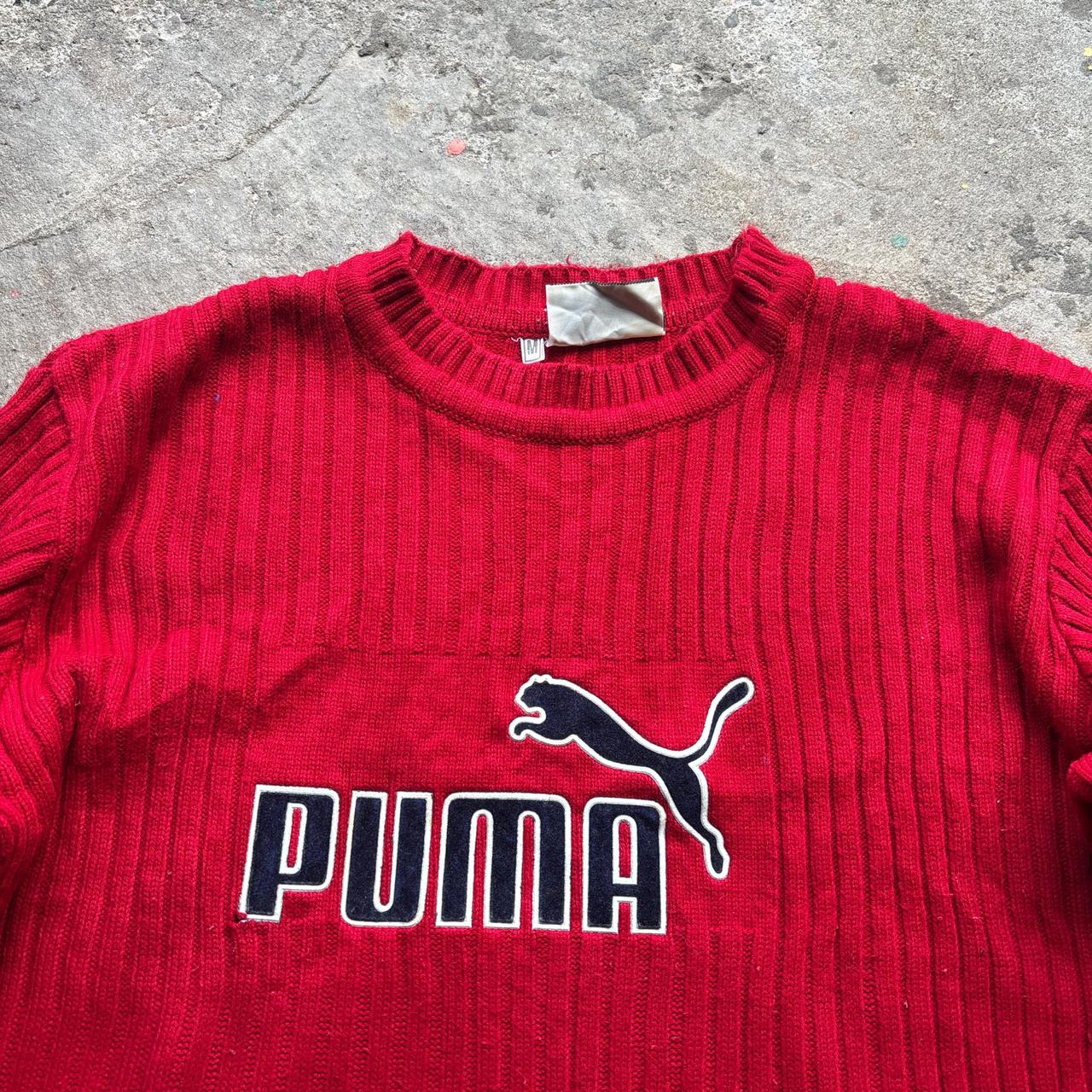 Vintage Red Puma knitted sweatshirt - M