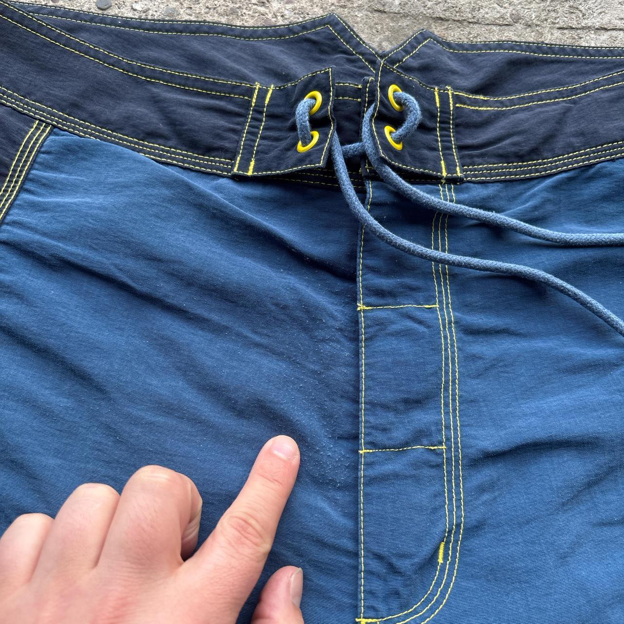 Blue and navy 00s Adidas board shorts