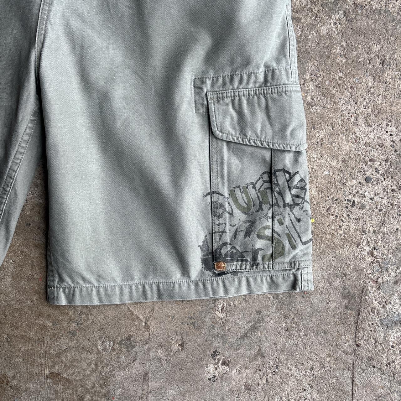 Green Quiksilver Graphic Y2K Cargo Shorts