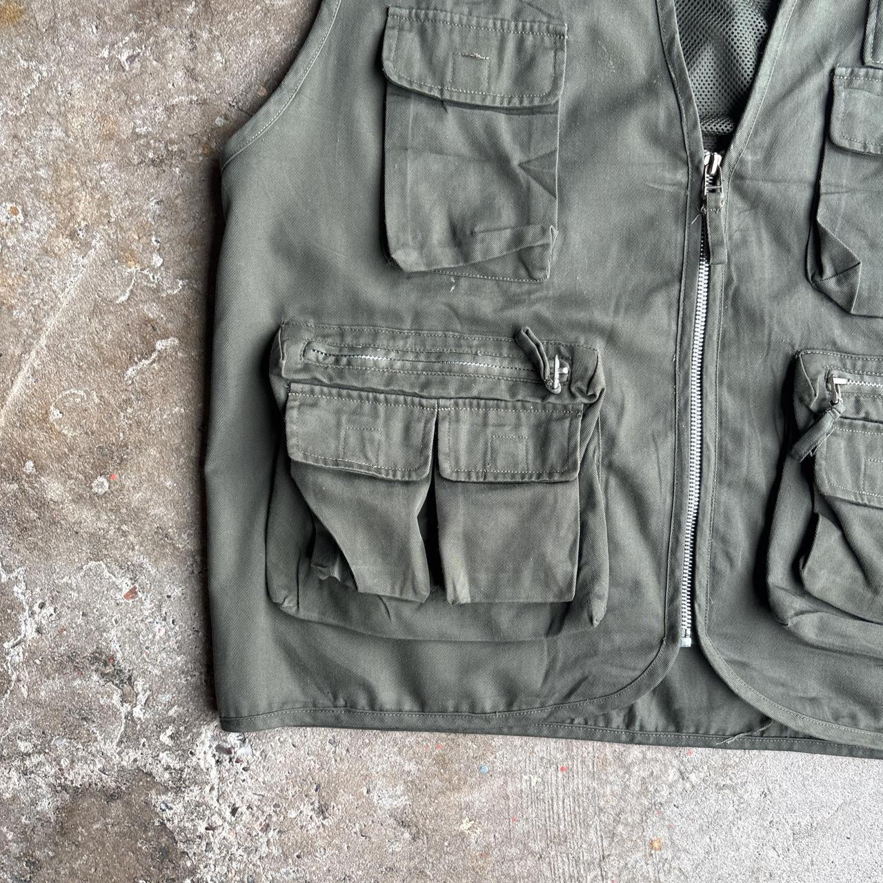 Khaki Green Technical Vest Jacket - XL