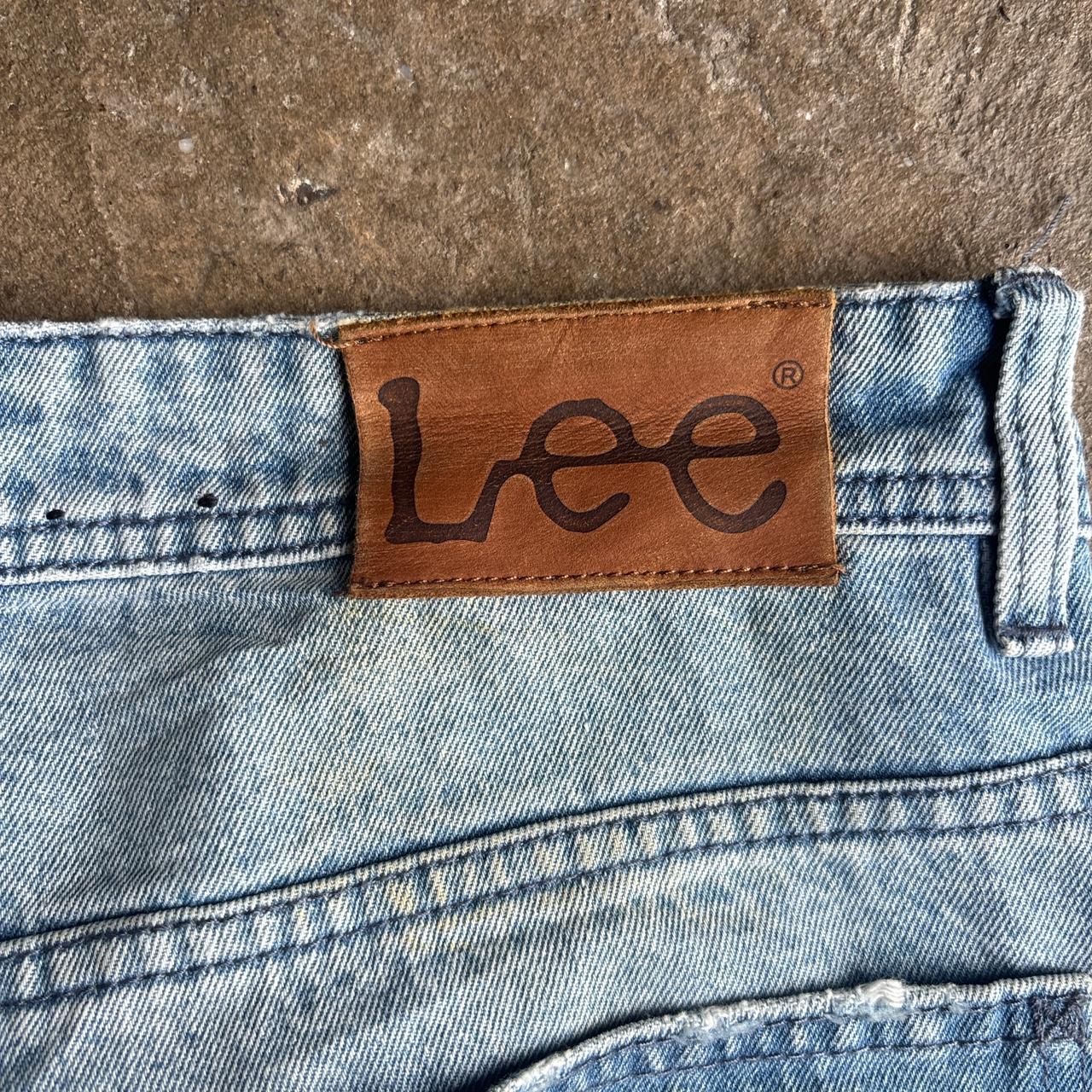 Blue Denim Lee Ripped Jean Shorts