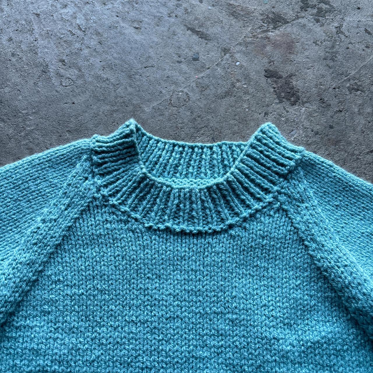 Light blue Hand knit wool jumper