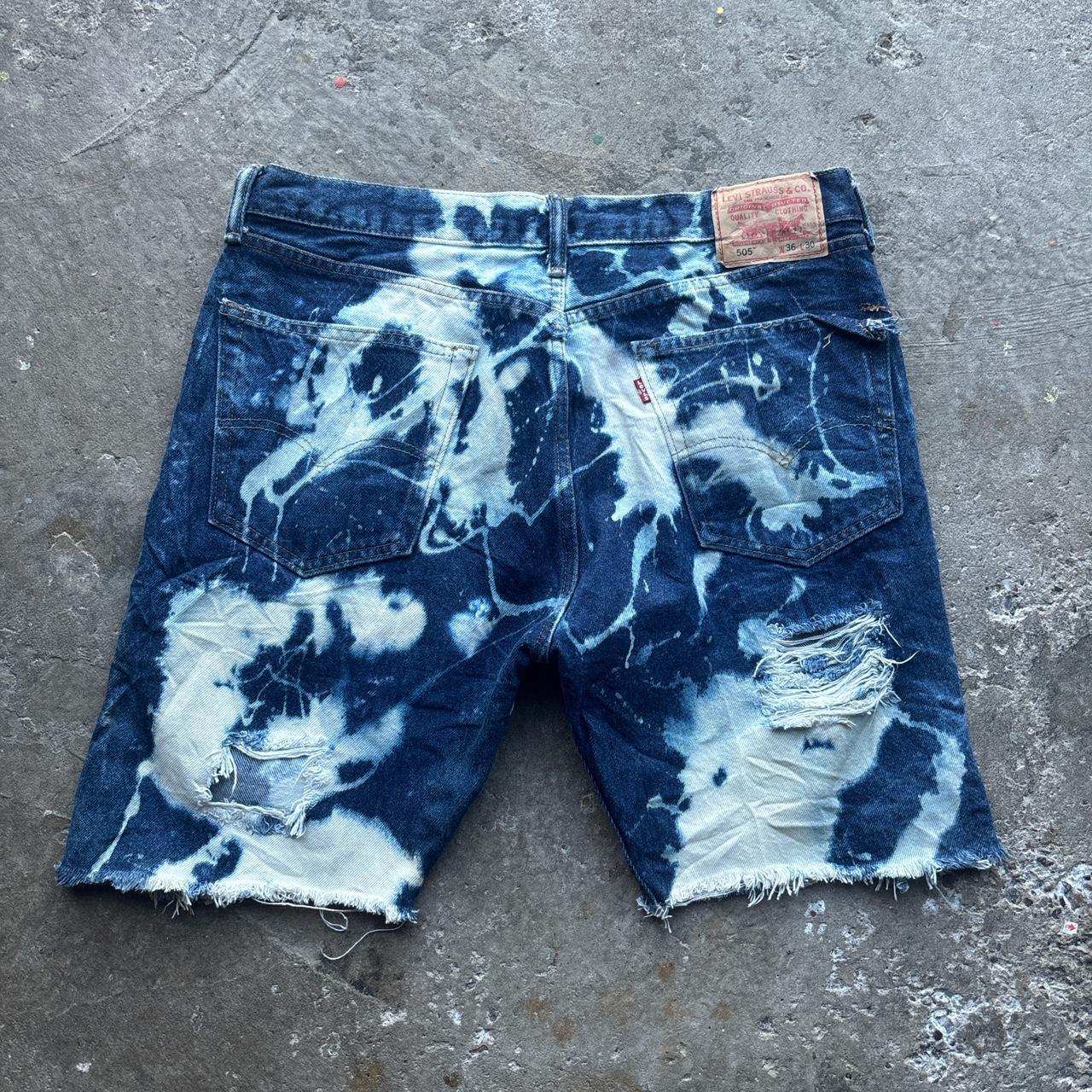 Levis 505 custom tie dye denim shorts